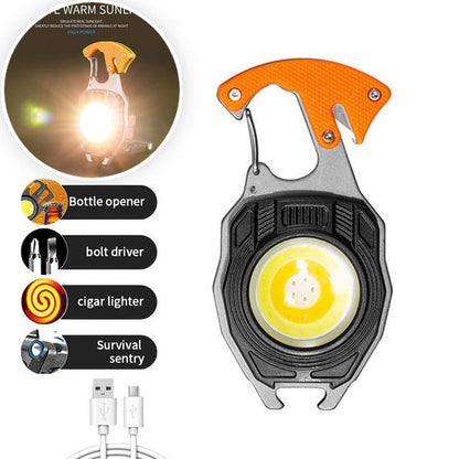 🚨✨Mini-LED-nyckelringsficklampa för självförsvar