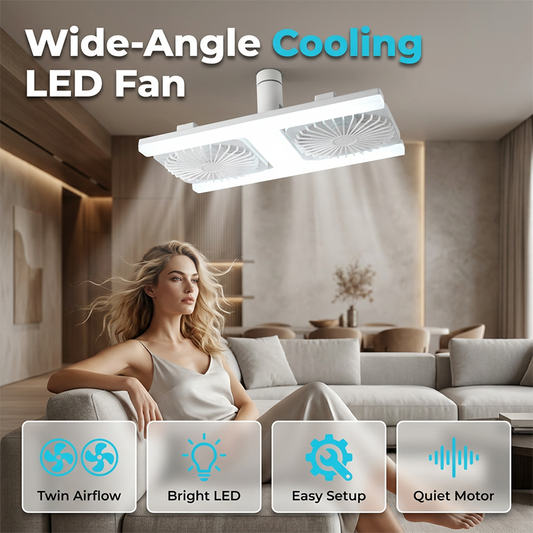 💡 TIDSBEGRÄNSAT 50% RABATT! ✨ 2-i-1 LED-takfläkt med belysning – Dubbel kylning, Ultrabright, Verktygsfrí installation 🌀