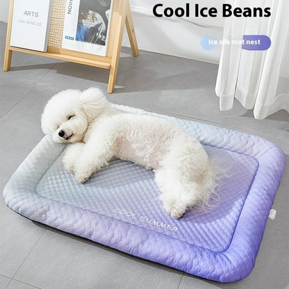 🐾 50 % RABATT NU! ❄️ Ice-silk kylmatta för husdjur – svalkande, andningsbar & tvättbar, perfekt för varma dagar, flera storlekar & fina färger 🌿