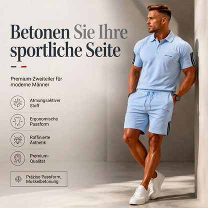 👕 2-delat fritidsset för herrar – kortärmad tröja och shorts, andningsbart, bekvämt och mångsidigt för vardagen, träning och resor ☀️🩳