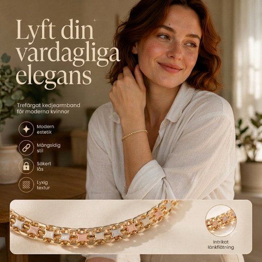 Armband för damer med sammanfogad guldkedja