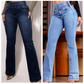 Högmidjade Jeans med Vida Ben – Vintage Wash Blue 👖 Smickrande passform och komfort