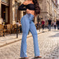 Högmidjade Jeans med Vida Ben – Vintage Wash Blue 👖 Smickrande passform och komfort