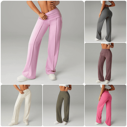 💗 SISTA DAGENS ERBJUDANDE - 50% RABATT💕 Enfärgade, lösa byxor med raka ben för dam
