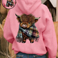 🐮 51 % RABATT!!🎁Söt hoodie med fleecefoder och motiv av en höglandsko
