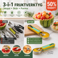 ✨ Ta din frukttillagning till en ny nivå – det multifunktionella 3-i-1-setet med melonskopa och skärkniv! ✨
