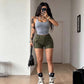 🥳SOMMARREA🥳💞50K+ SÅLDA!💥50% RABATT! 🔥Damshorts med hög midja och fickor — Fri frakt vid köp av två