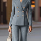 ⏳Time-Limited Special⏰Women's Pinstripe Double-Breasted Suit Set