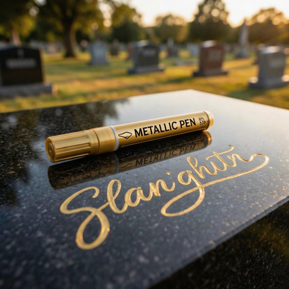 🪦 TIDSBEGRÄNSAT ERBJUDANDE: KÖP 1, FÅ 1 GRATIS! 💥 Golden Gravestone Restoration Pen – vattentät, snabbtorkande, precisionsspets ✨