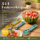 ✨ Ta din frukttillagning till en ny nivå – det multifunktionella 3-i-1-setet med melonskopa och skärkniv! ✨