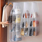 👜 50% RABATT! ✨ HÄNGANDE FÖRVARINGSVÄSKA - 6 Transparenta Fickor med Dammskydd, Vändbar Design för Optimal Organisation, Lättviktsdesign för Garderob 🏠👛