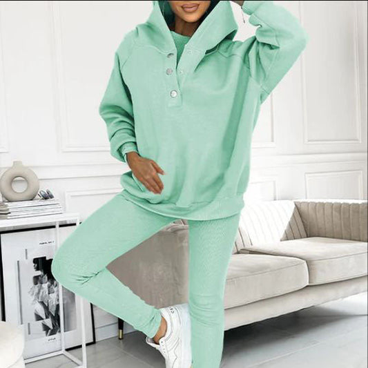 💕Ingen anledning att oroa dig för vad du ska ha på dig längre💕Löst och bekvämt tredelat set, inklusive en hoodie och sweatshirt