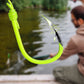 Fluorescerande flytande fiskeset för utomhusbruk med 5 hullingförsedda krokar