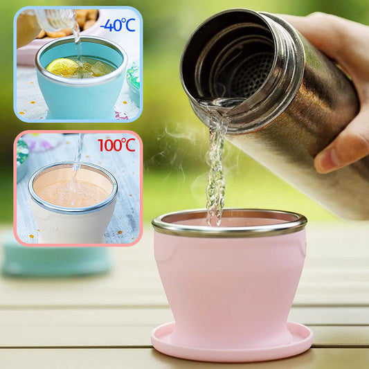 240 ml bärbar vikbar silikonmugg