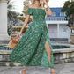 Elegant blommig off shoulder-klänning för kvinnor