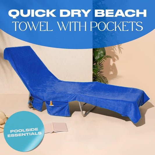 🏖️Summer Hot Sell 50% OFF🌞Solstol Handduk i väska med förvaringsfickor🌊