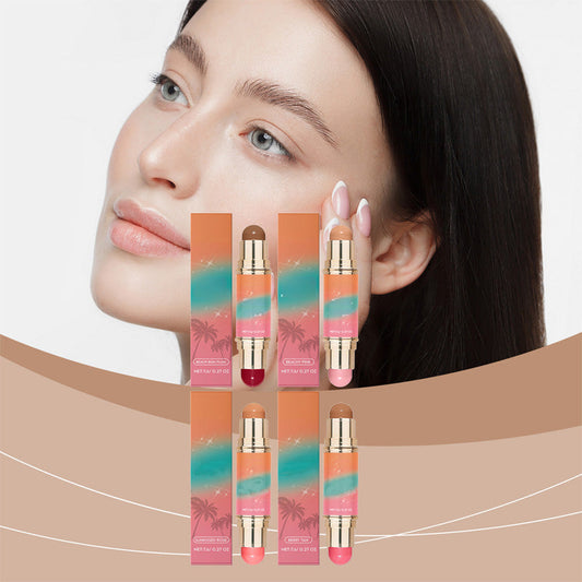 Portabelt, lättviktigt och matt Contour & Blush-stift med dubbla ändar