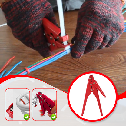 Klipp- och infästningstång med justerbar spänning för nylonkabelband