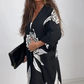 Women's Elegant Printed Top and Wide-Leg Pants Set