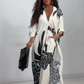 Women's Elegant Printed Top and Wide-Leg Pants Set