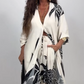 Women's Elegant Printed Top and Wide-Leg Pants Set