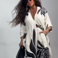 Women's Elegant Printed Top and Wide-Leg Pants Set