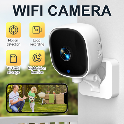 Smart WiFi-övervakningskamera | 2-Vägs Ljud & Infraröd Nattvision | För Baby, Husdjur & Hemsäkerhet