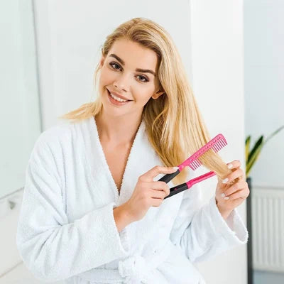 🔥V-shaped clip design curling comb