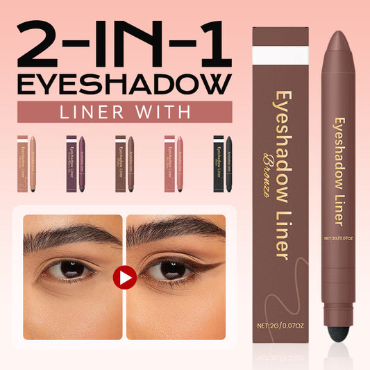 2-i-1 ögonskugga och eyeliner med blandningsborste