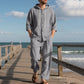 2-delat set för herr med lös långärmad tröja med huva och byxor med vida ben