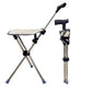 2-i-1 Hopfällbar Käpp med Stol