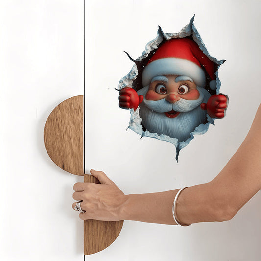 🎅 Julens kreativa väggdekal - Perfekt julklapp med magisk 3D-effekt