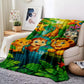 Plush Flannel Throw Blanket med tecknad djungelprint