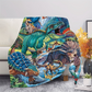 Livfull flanellpläd med dinosauriemönster
