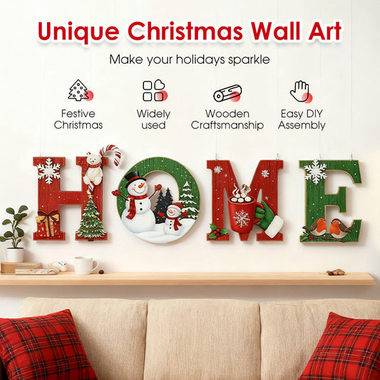 Juldekoration i trä för vägg - HOME/JOY