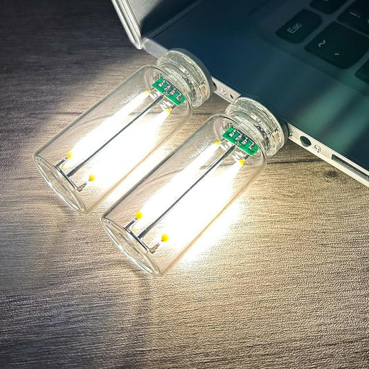 💡 50% RABATT! 🌙 Bärbar USB-nattlampa i Glasglob – Pekskärm, Justerbar Ljusstyrka & Många Färger för Sovrum/Bil/Camping ✨📦
