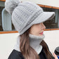 Rabbit Fur Blend Warm Knitted Hat and Neck Gaiter Set