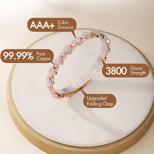 ⏳Tidsbegränsat specialerbjudande⏰Bländande hjärtformade magnetiska koppararmband för kvinnor