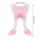 Plush Cat Ear Winter Hat med flätade pigtails