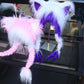 Plush Cat Ear Winter Hat med flätade pigtails