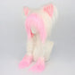 Plush Cat Ear Winter Hat med flätade pigtails