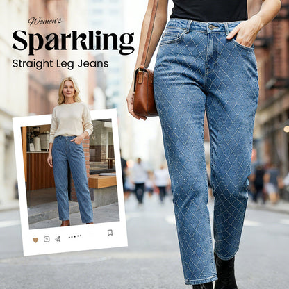 Sparkling Straight Leg Jeans för damer