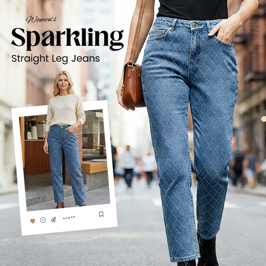 Sparkling Straight Leg Jeans för damer