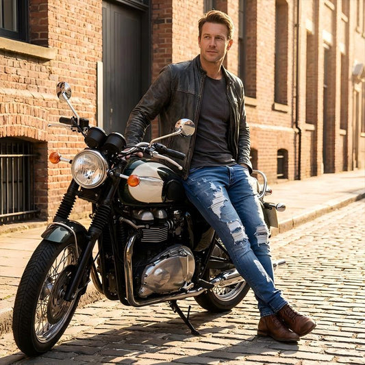 👖 50% RABATT! 🔥 Snygga Slitna Skinny Jeans för Män – Slim Tapered Passform, Andningsbar Bomull & Eleganta Rivna Detaljer för En Cool Look 💙