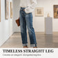 Stretchjeans med hög midja och raka ben för damer