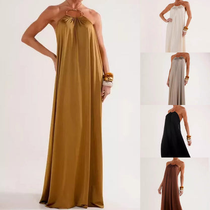 🔥Ny stil🔥Damers eleganta halterneckneck-maxiklänning utan rygg