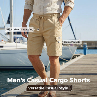 🩳 60% RABATT! ☀️ Lätta Cargoshorts – Andningsbart Tyg, Knälång Skärning & Säkra Fickor För Telefon & Nycklar, Bekväma Hela Dagen ✅