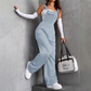 Retro cargojumpsuit voor dames met zakken