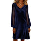 Women’s Elegant Cowl Neck Knee-Length Sheath Dress