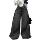 Högmidjade oversized jeans med vida ben för damer
